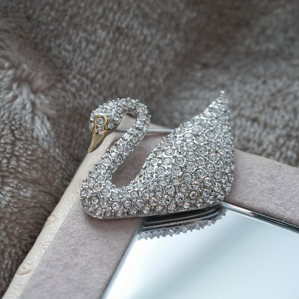 Swarovski Swan Brooch